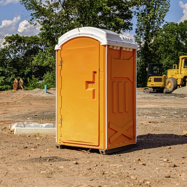 how often are the porta potties cleaned and serviced during a rental period in Guilford Indiana